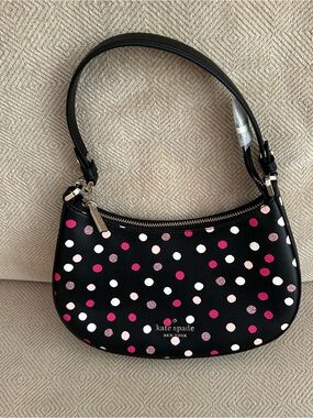 Kate Spade New York Staci glimmer polka dot half moon shoulder bag, card case